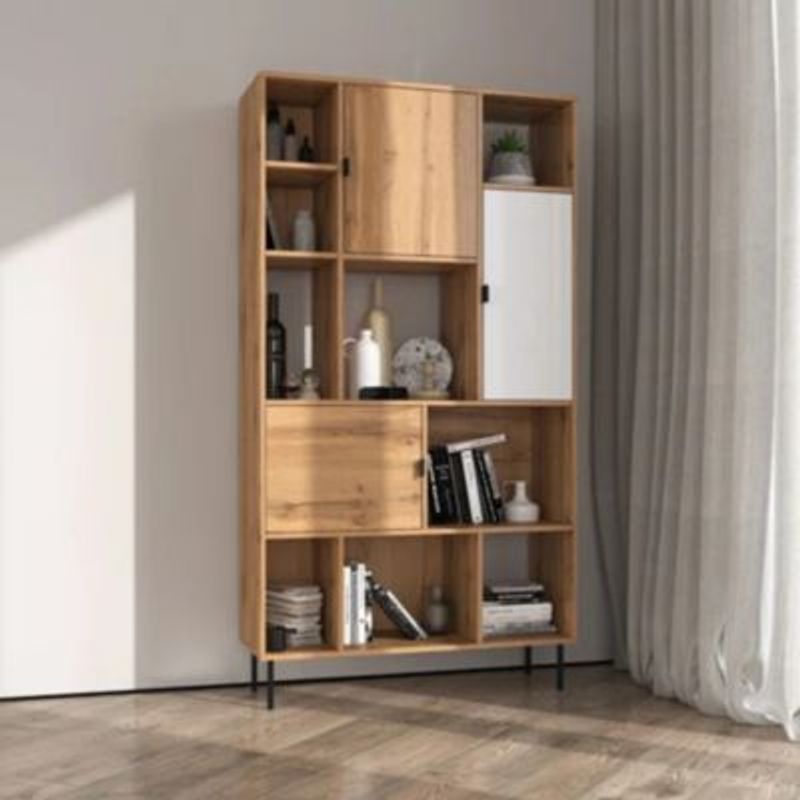 GENERICO - Estante Moderno Rades con Multiples Compartimientos R&R MUEBLES