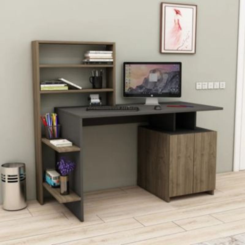 GENERICO - Escritorio Moderno Enzo GrisMarron R&R MUEBLES
