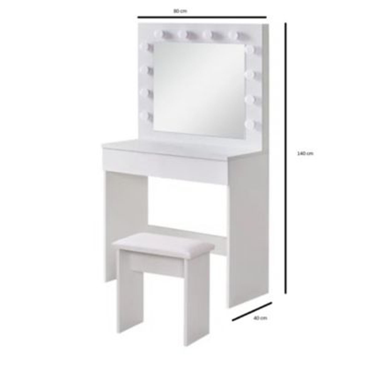 GENERICO - Tocador Moderno Irina Blanco con Luces R&R Muebles