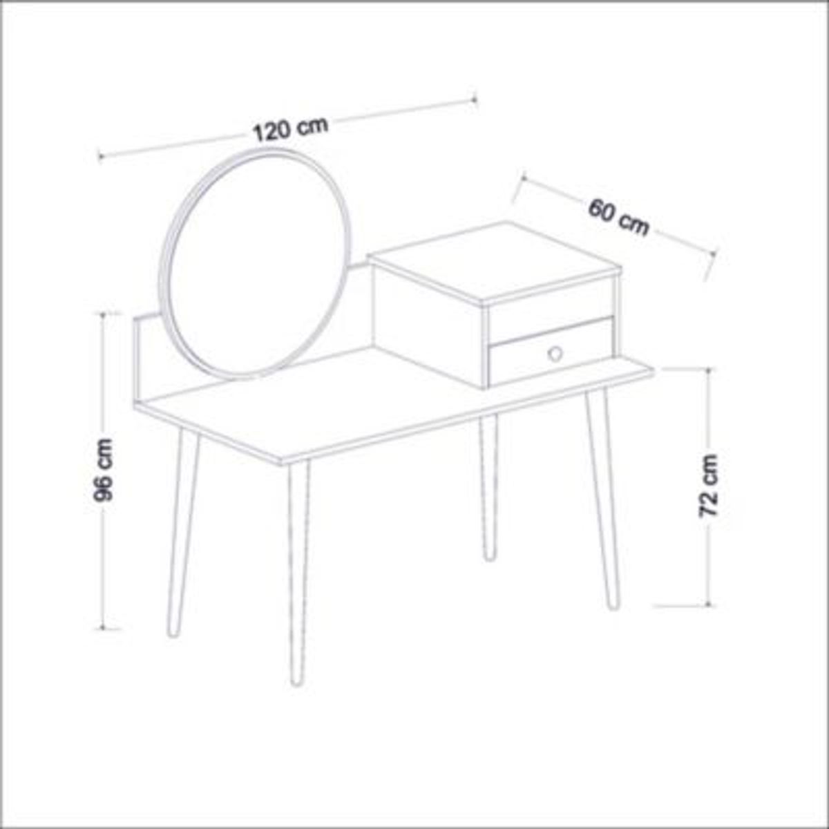 GENERICO - Tocador Moderno Kiba Blanco con Espejo R&R MUEBLES