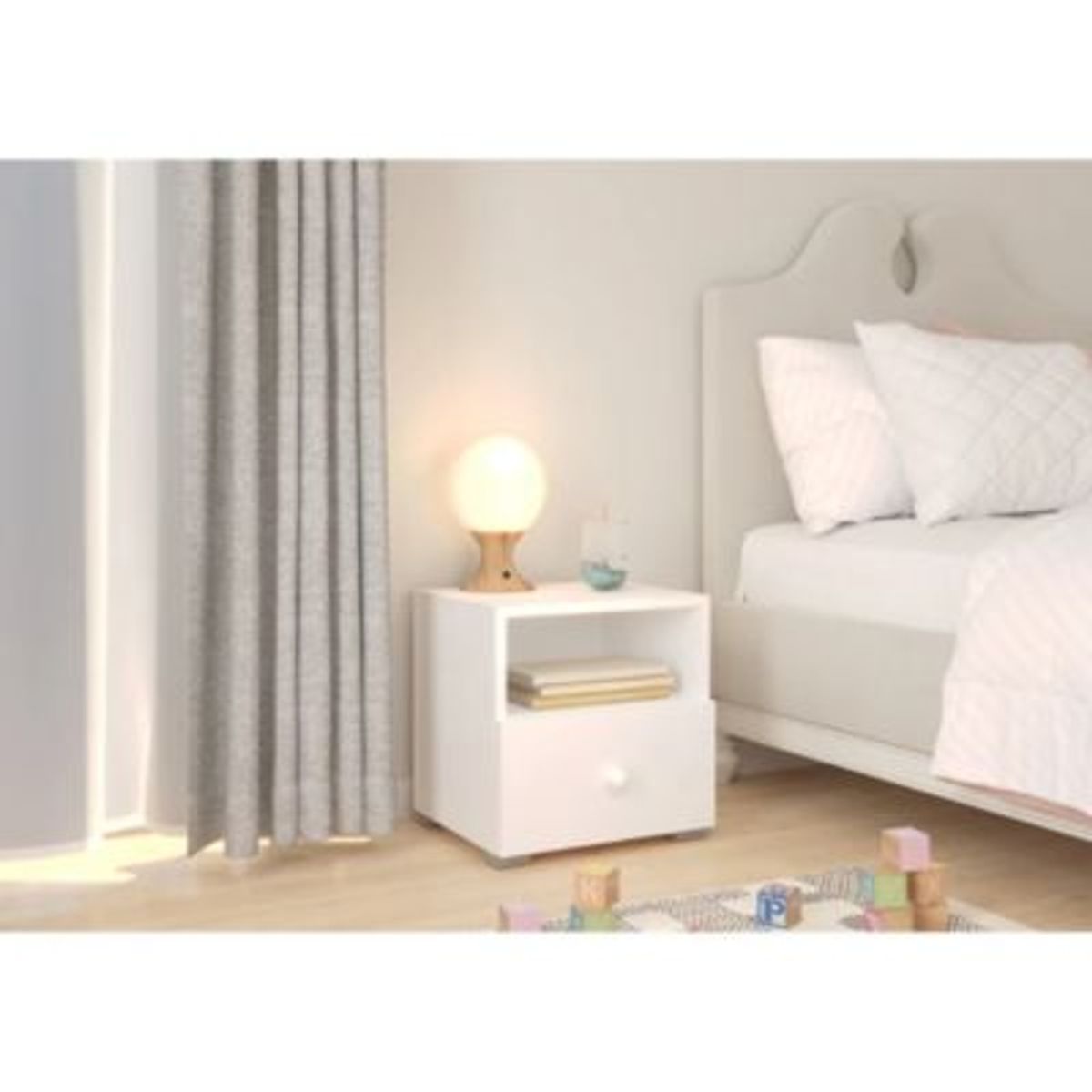 GENERICO - Mesa de Noche Moderno Camus Blanco R&R MUEBLES