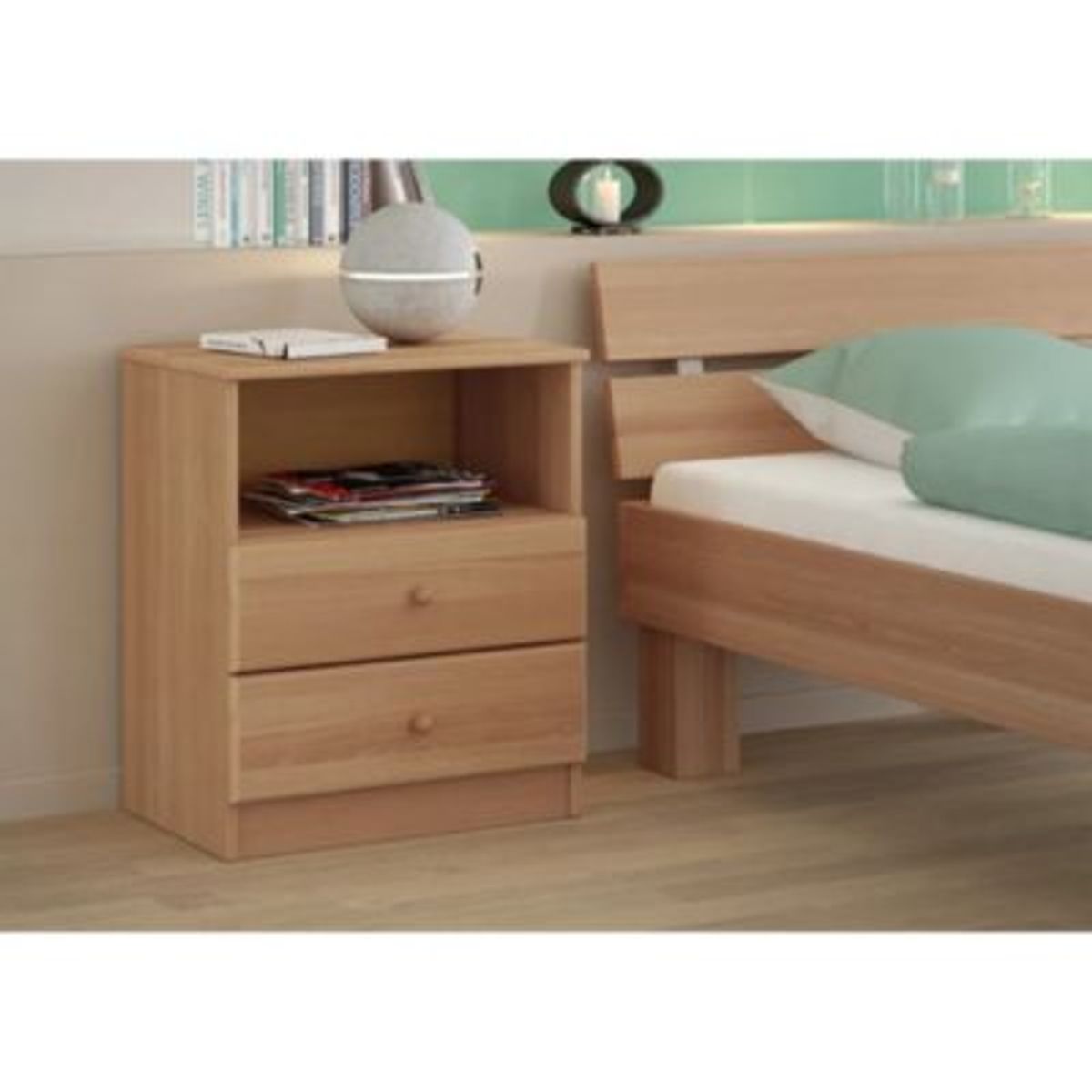 GENERICO - Mesa de Noche Moderno Shaka Marron R&R MUEBLES