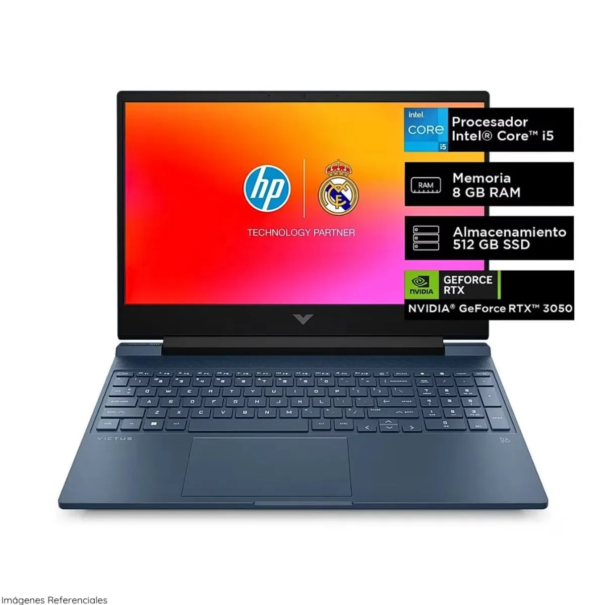 HP - Laptop HP Victus 15-FA0021LA Intel Core i5 12450H 8GB RAM 512GB SSD RTX 3050 4GB 15.6" FHD Win 11