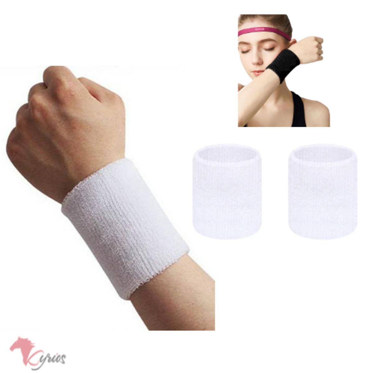 GENERICO - Muñequera Deportiva de Sudor Felpa