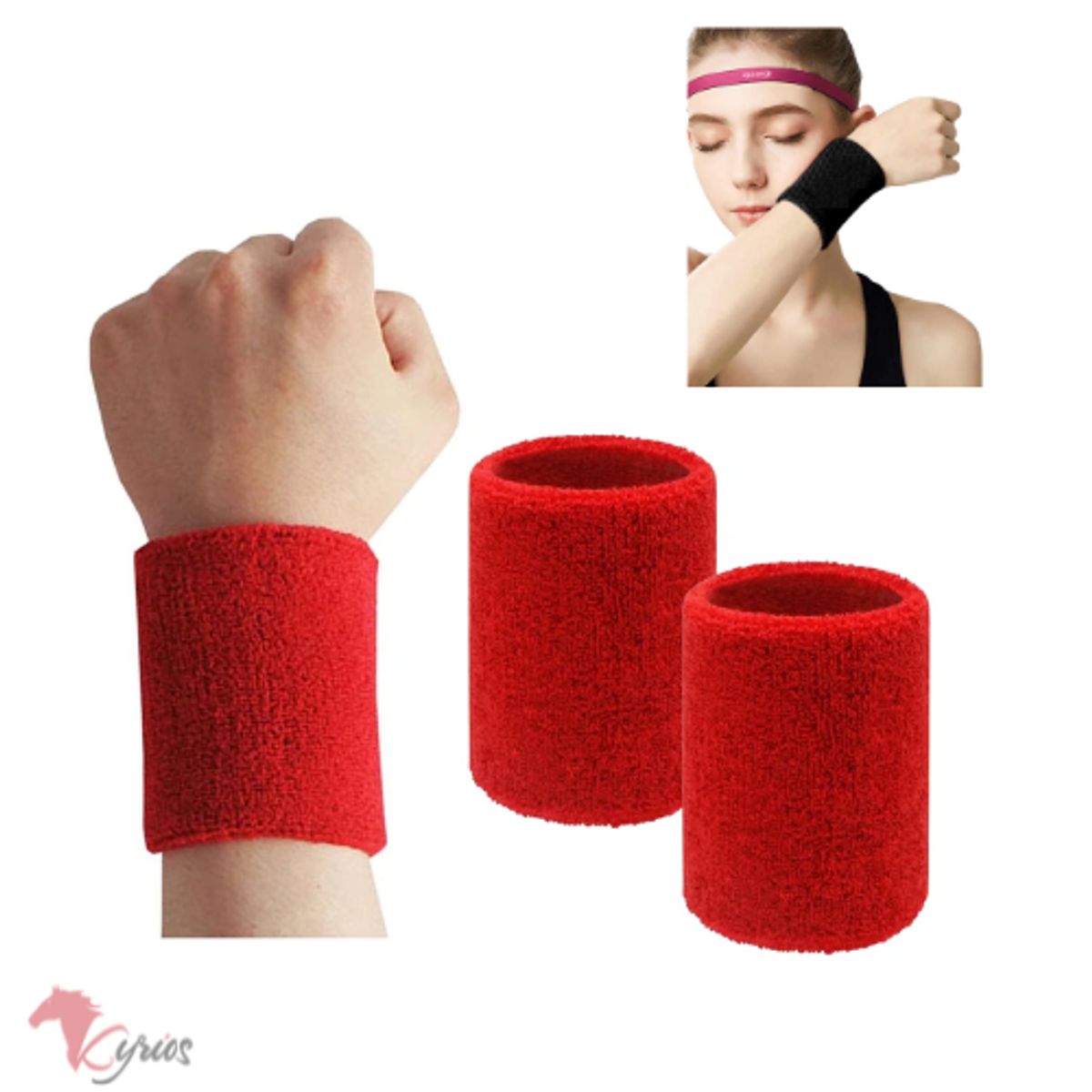 GENERICO - Muñequera Deportiva de Sudor Felpa