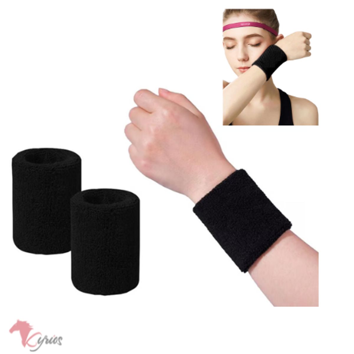 GENERICO - Muñequera Deportiva de Sudor Felpa