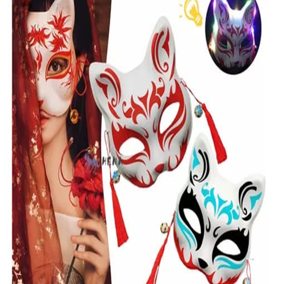 GENERICO - ANTIFAZ GATO JAPONES HALLOWEEN