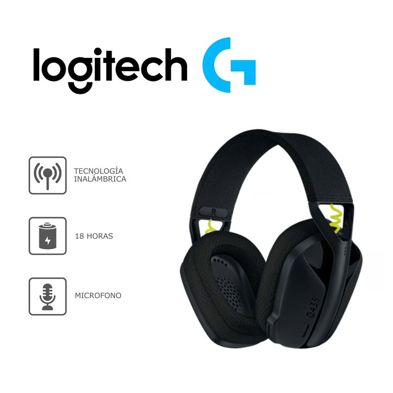 LOGITECH - Audifonos Logitech Gaming G435 Inalambricos con Microfono Lightspeed