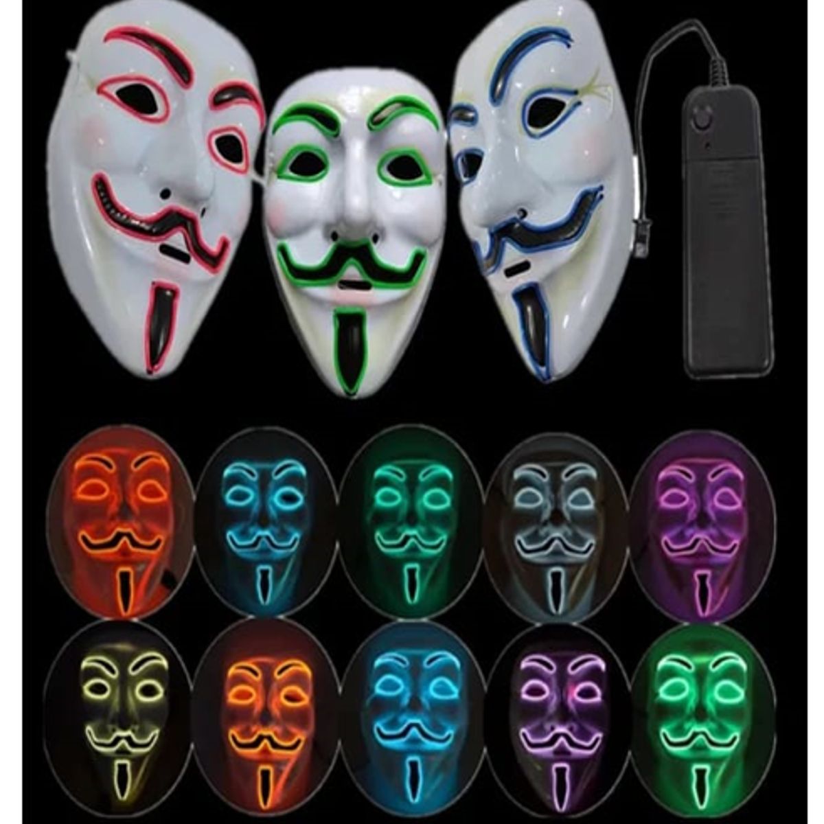 GENERICO - MASCARA ANONYMOUS LED - HALLOWEEN