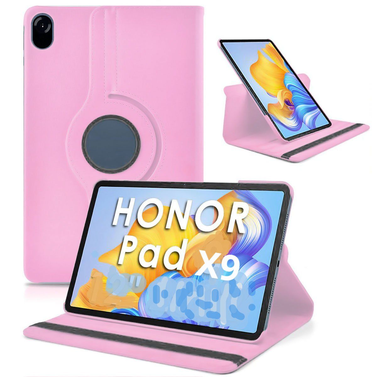 FUNDAANTIGOLPES - Funda Giratoria para Tablet Honor pad X9 11.5 Rosado