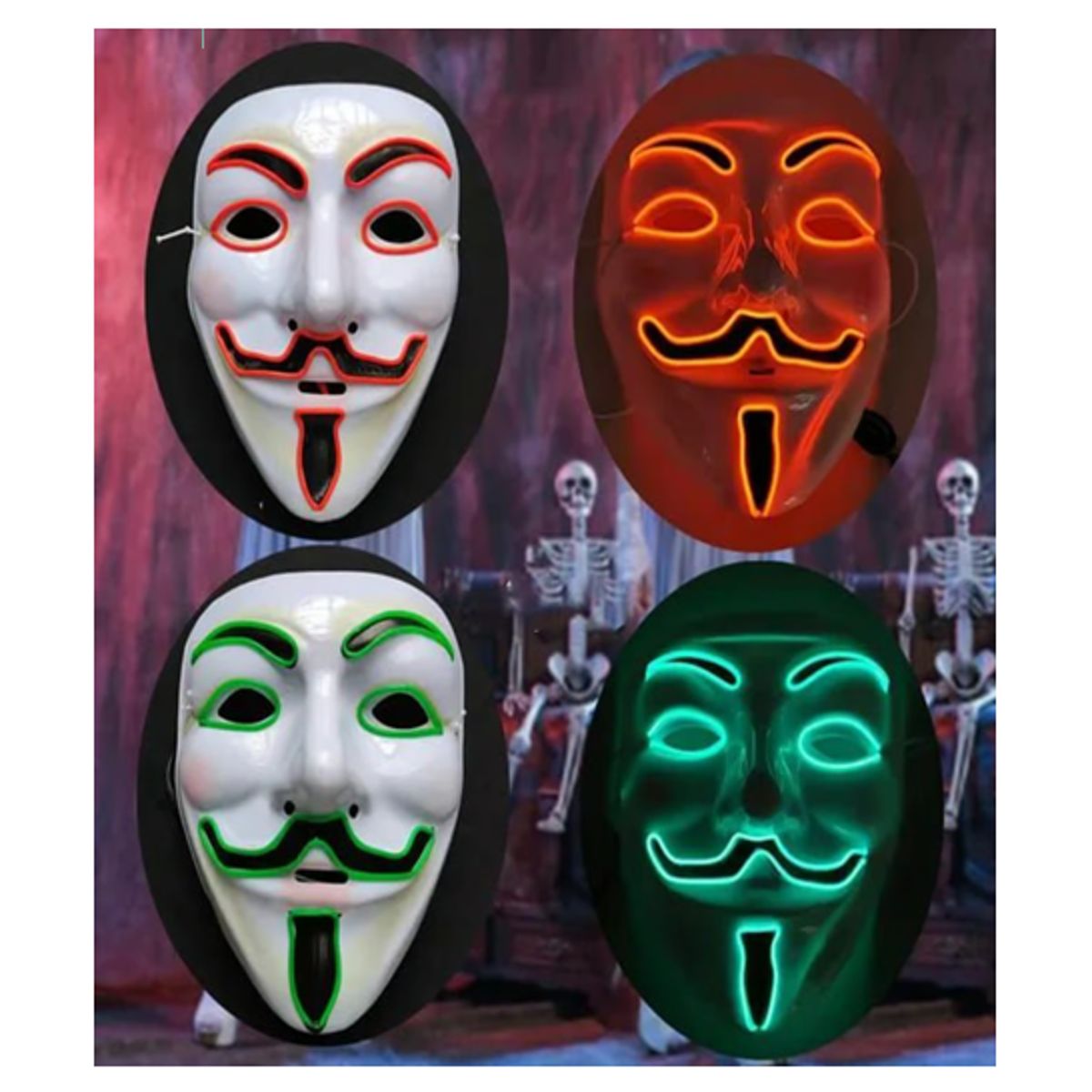 GENERICO - MASCARA ANONYMOUS LED - HALLOWEEN