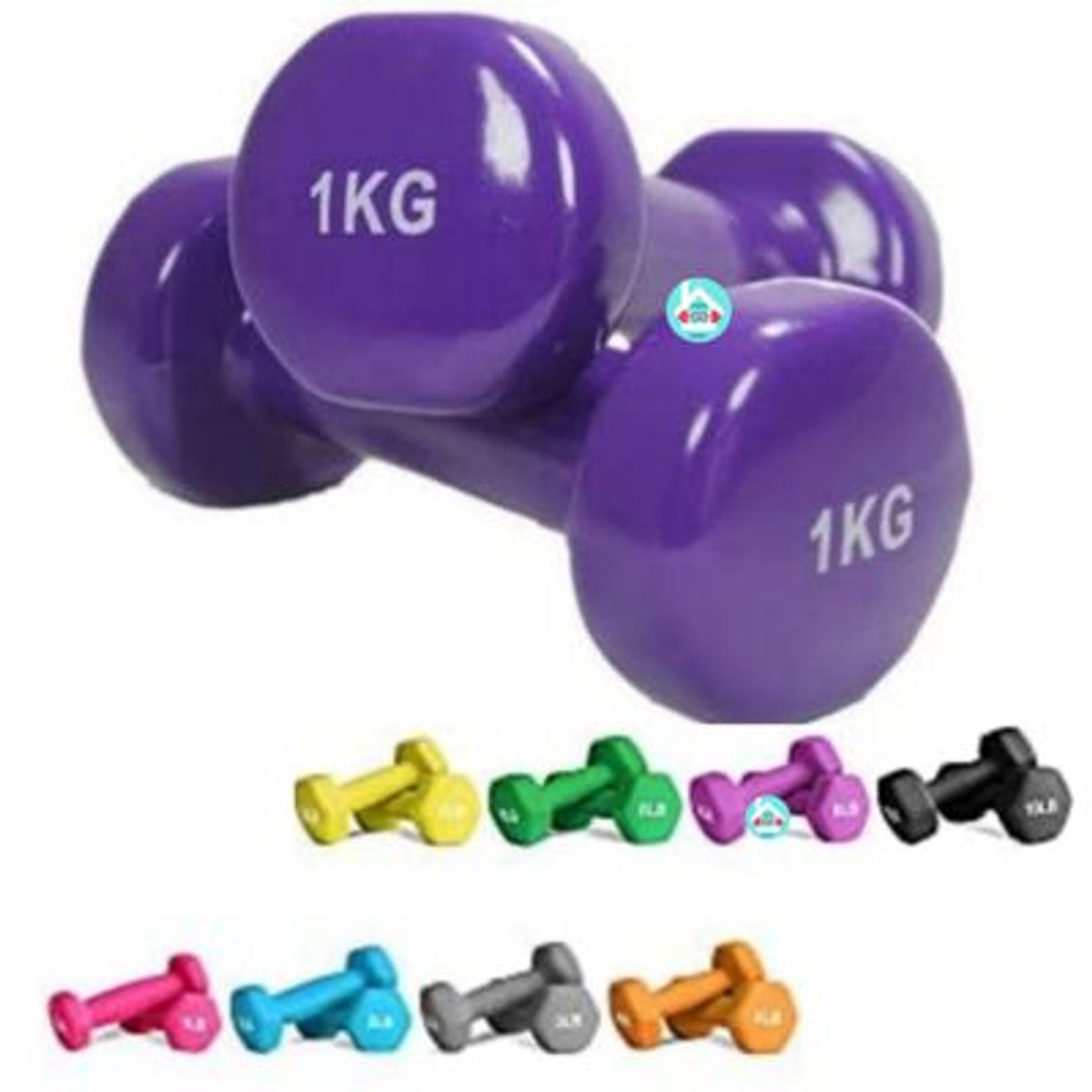 GENERICO - Par Pesas de 1 Kg Mancuernas de Vinil ROSADO