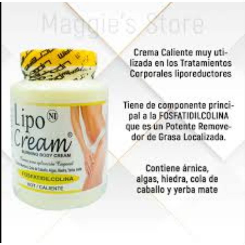 GENERICO - CREMA REDUCTORA LIPO CREAM MEDIDAS Y QUEMA GRASA