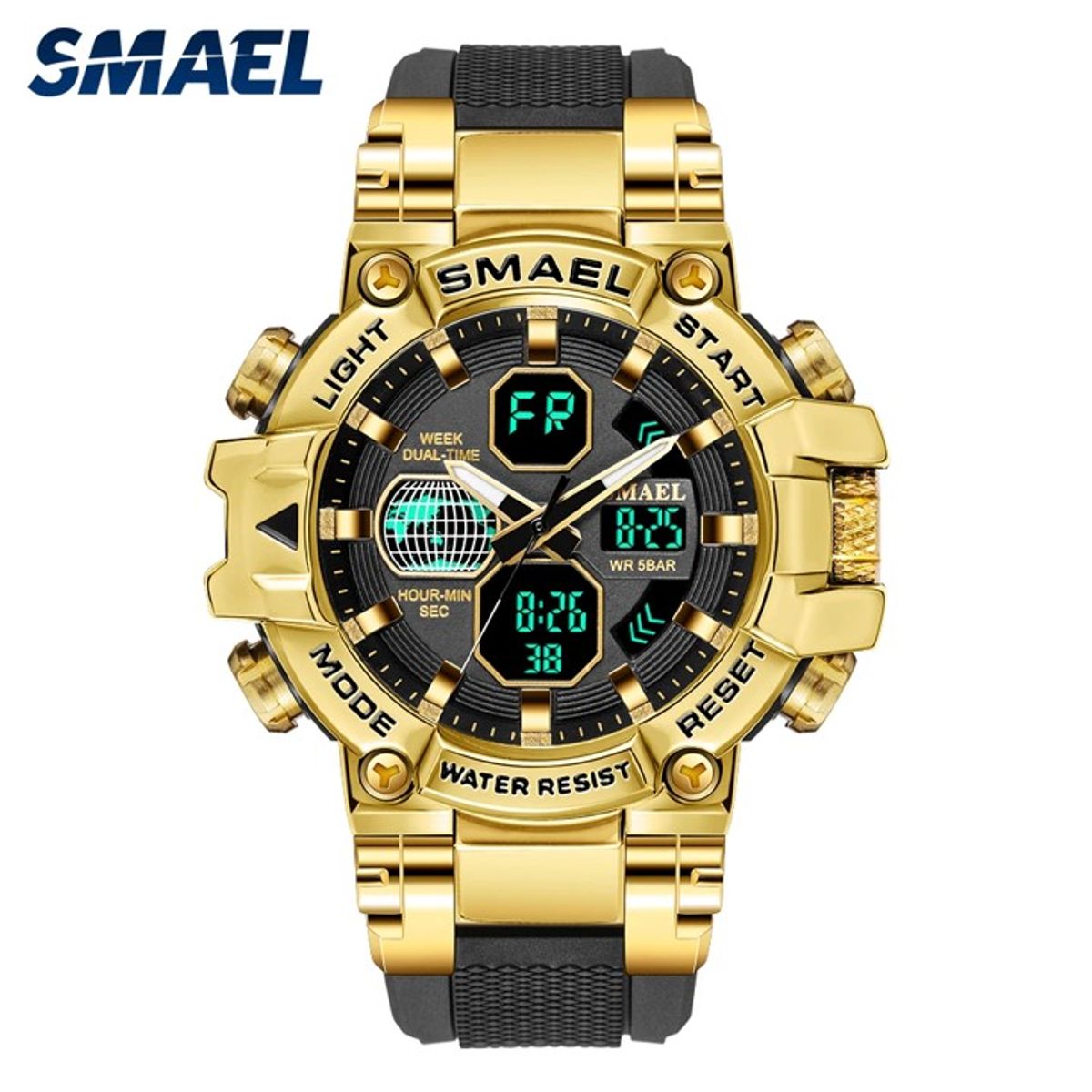 SMAEL - Reloj pulsera digital LED SMAEL 8027 doble hora