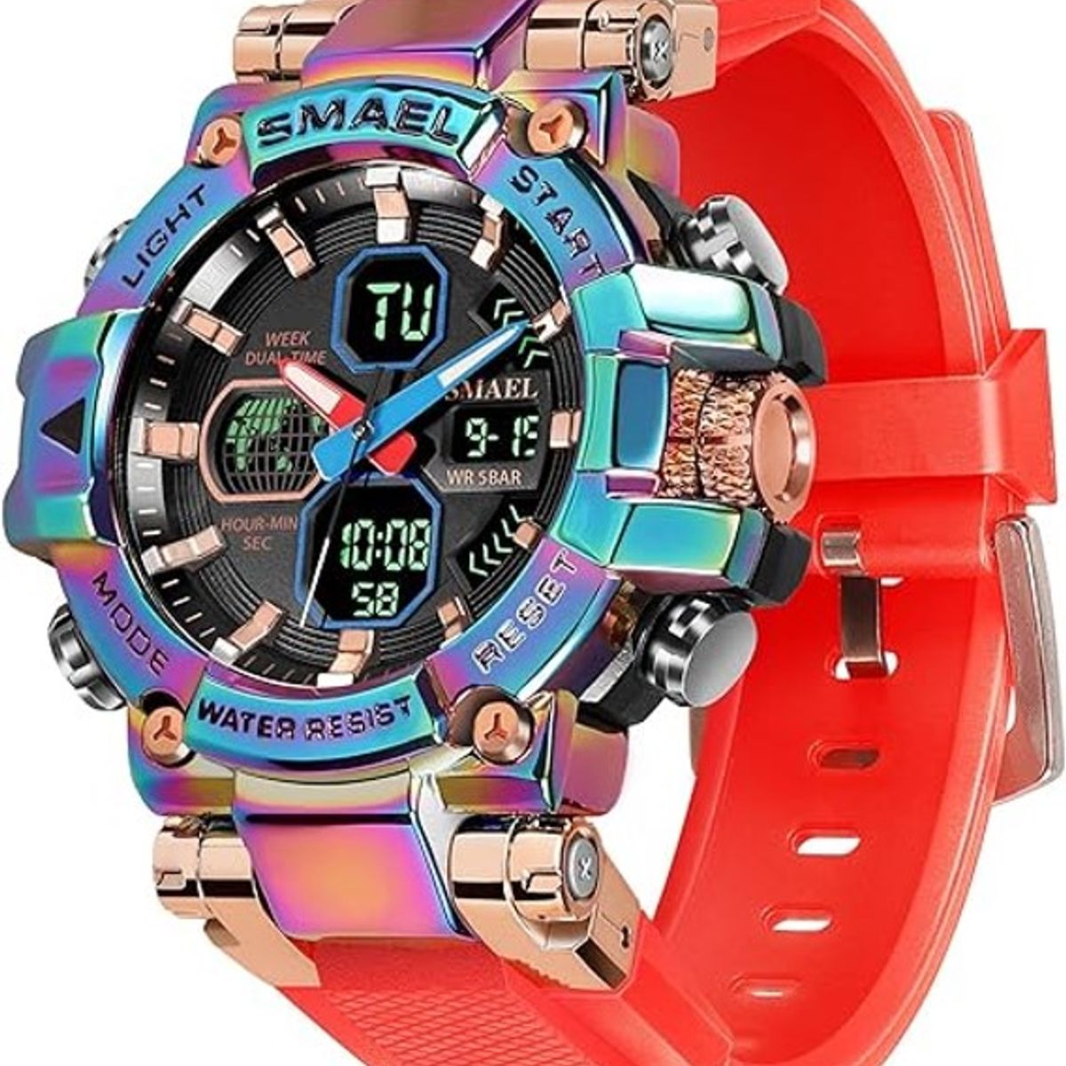 SMAEL - Reloj pulsera digital LED SMAEL 8027 doble hora