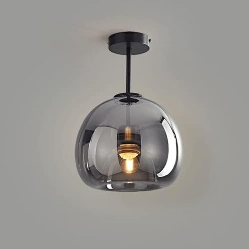 HOME NEAT - Lámpara de Techo vintage de de Bola de Vidrio Ø25cm E27 - Negro