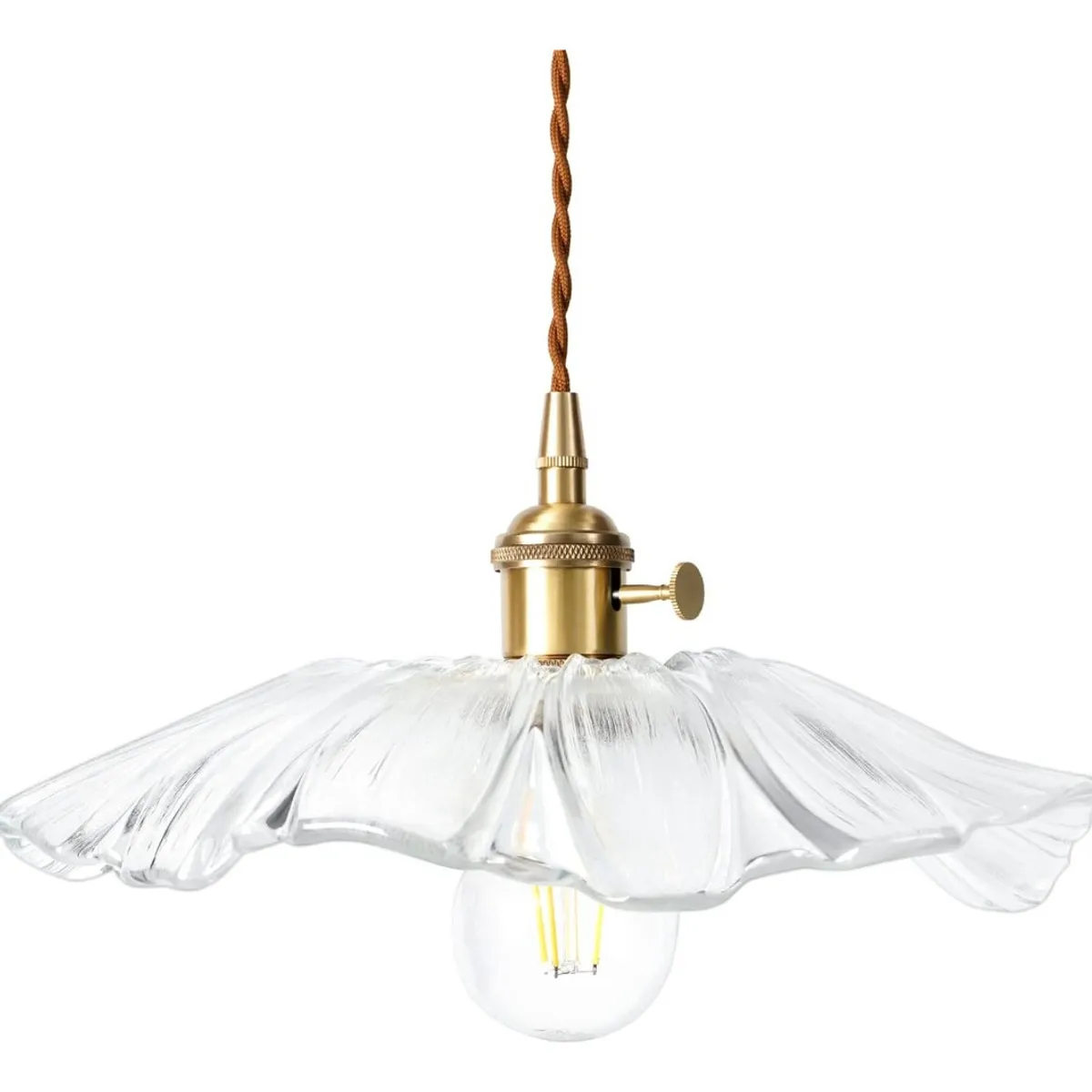 HOME NEAT - Lámpara colgante de Vidrio Vintage Ø30cm E27- Transparente-