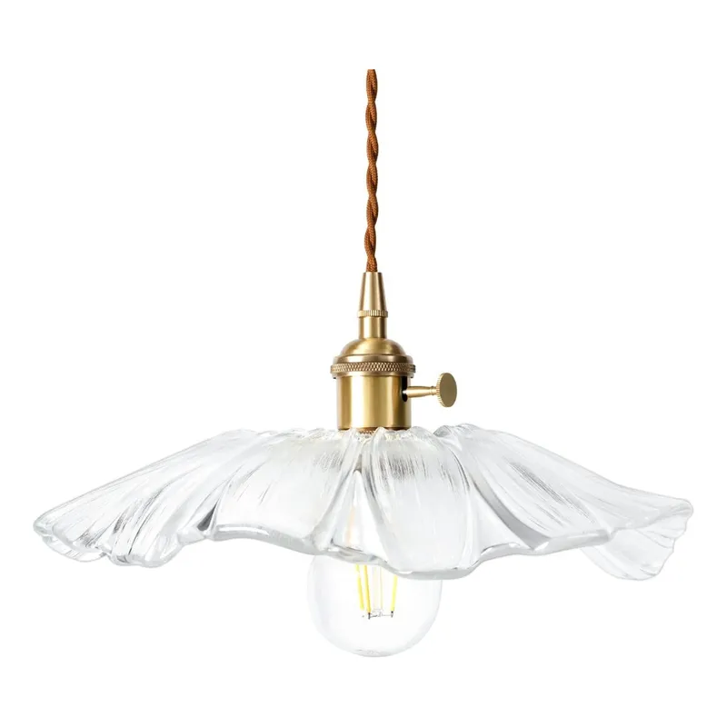 HOME NEAT - Lámpara colgante de Vidrio Vintage Ø30cm E27- Transparente-