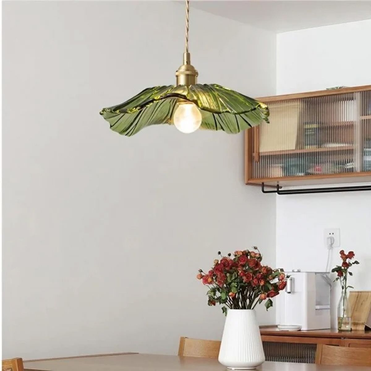 HOME NEAT - Lámpara colgante de Vidrio Vintage Ø30cm E27- Verde