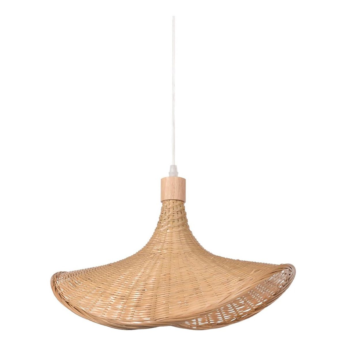 HOME NEAT - Lámpara Colgante de Techo de Bambú Sombrero Design Ø30cm