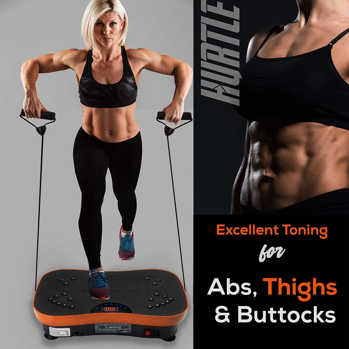 PERUMASSAGE - Plataforma Vibratoria de 99 Velocidades con Bluetooth, Imanes y Bandas