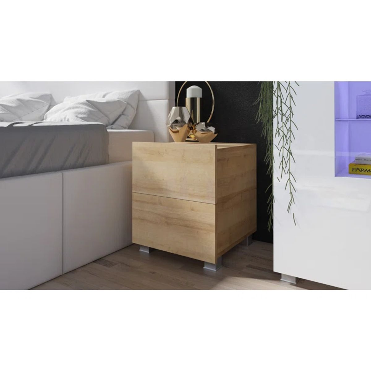 GENERICO - Mesa de Noche Moderno Kanon Duna R&R MUEBLES