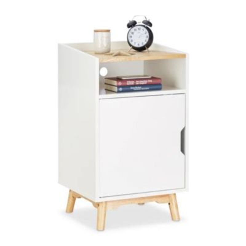 GENERICO - Mesa de Noche Moderno Shura Blanco R&R MUEBLES