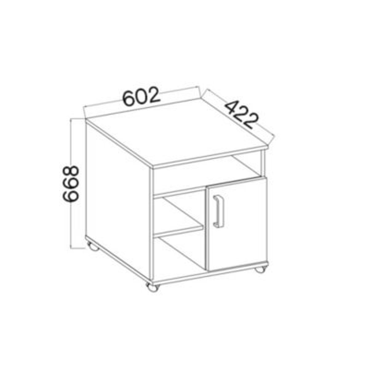 GENERICO - Mueble Auxiliar de Escritorio Hisashi Marrón R&R MUEBLES