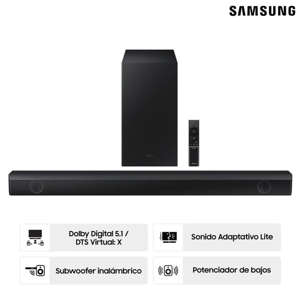 SAMSUNG - Soundbar Samsung Bluetooth 410W 2.1 CH HW-B550
