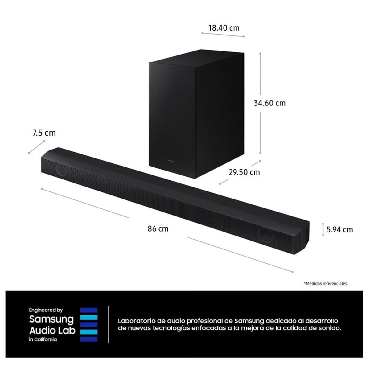 SAMSUNG - Soundbar Samsung Bluetooth 410W 2.1 CH HW-B550