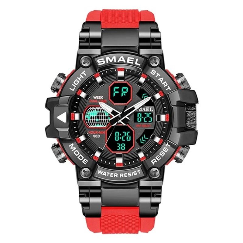 SMAEL - Reloj pulsera digital LED SMAEL 8027 doble hora