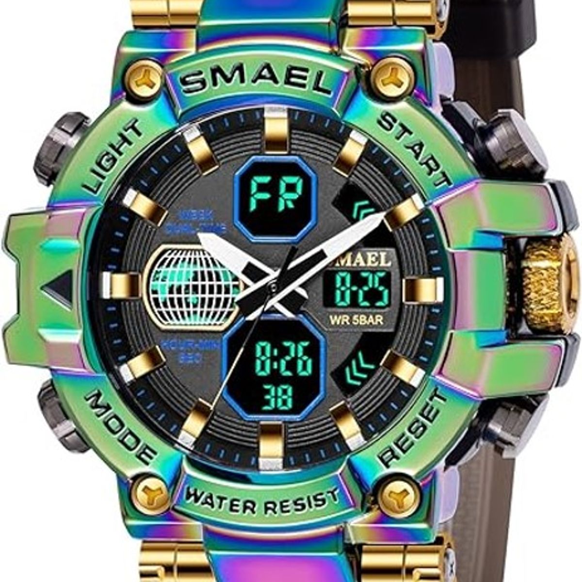 SMAEL - Reloj pulsera digital LED SMAEL 8027 doble hora