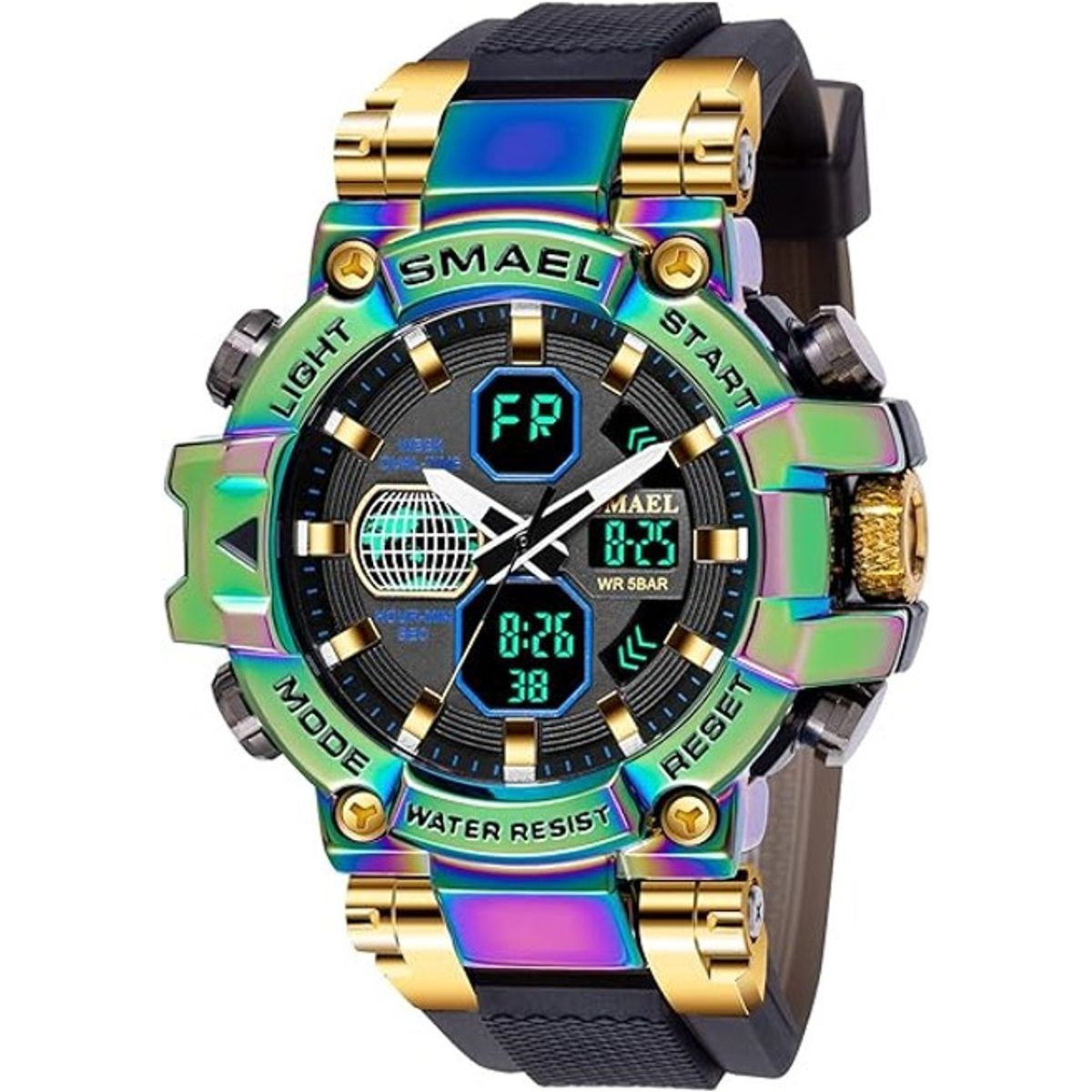 SMAEL - Reloj pulsera digital LED SMAEL 8027 doble hora