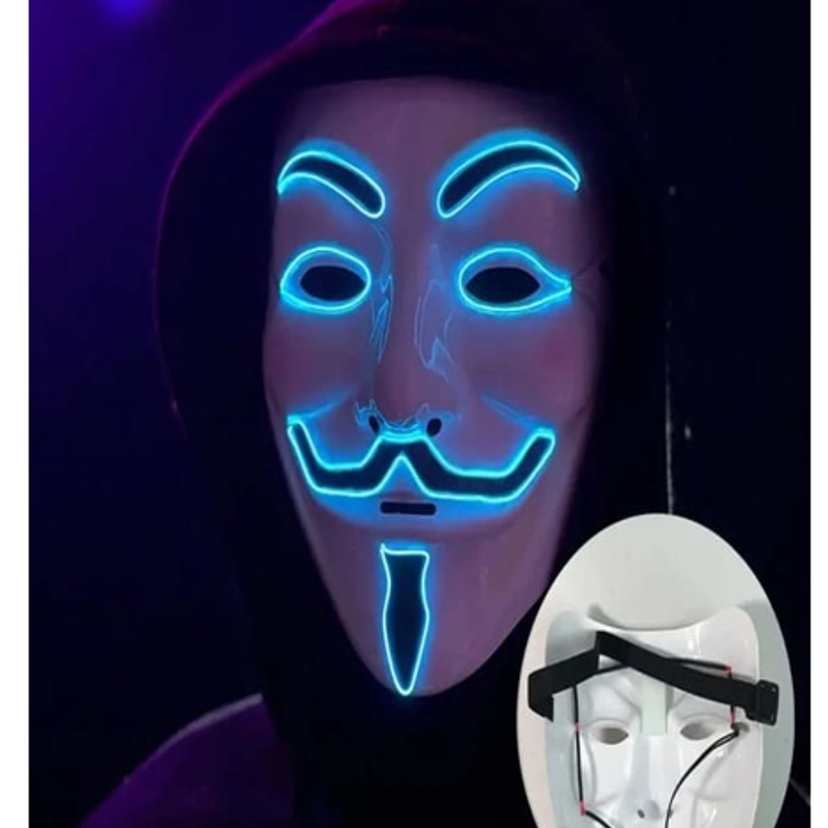 GENERICO - MASCARA ANONYMOUS LED - HALLOWEEN