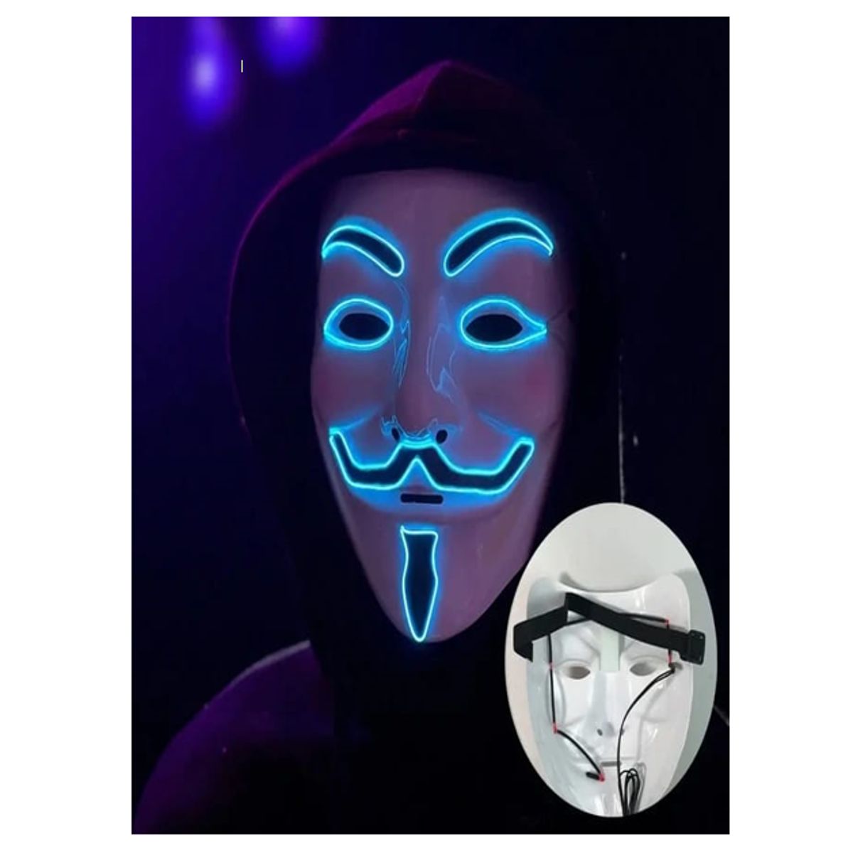 GENERICO - MASCARA ANONYMOUS LED - HALLOWEEN