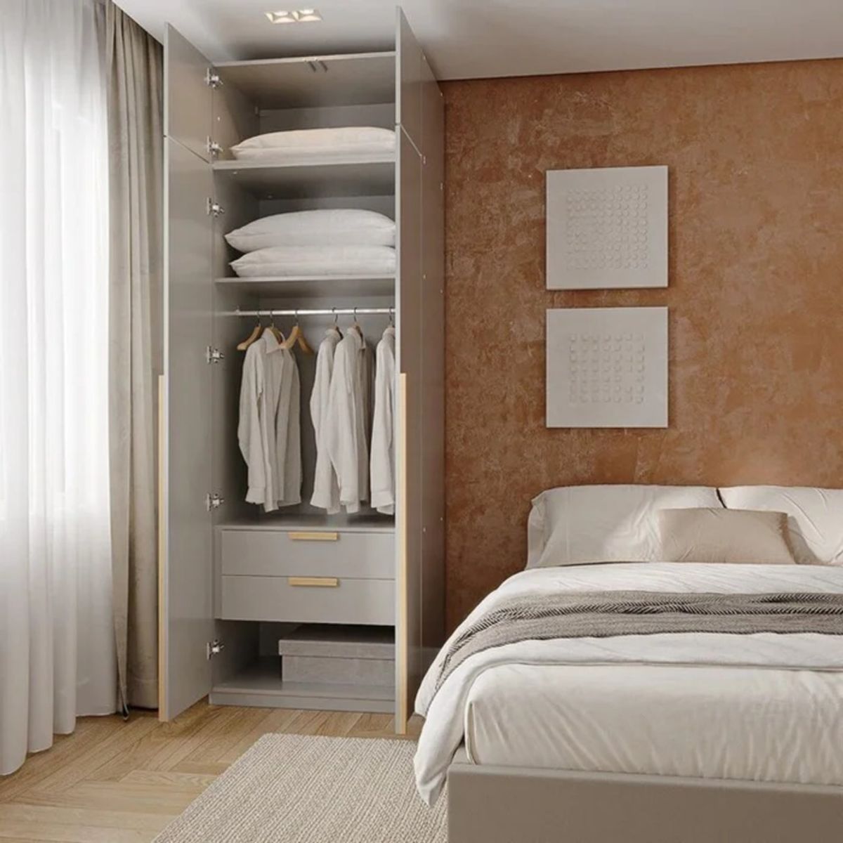 GENERICO - Ropero Moderno Elfaria 238cm Blanco R&R MUEBLES