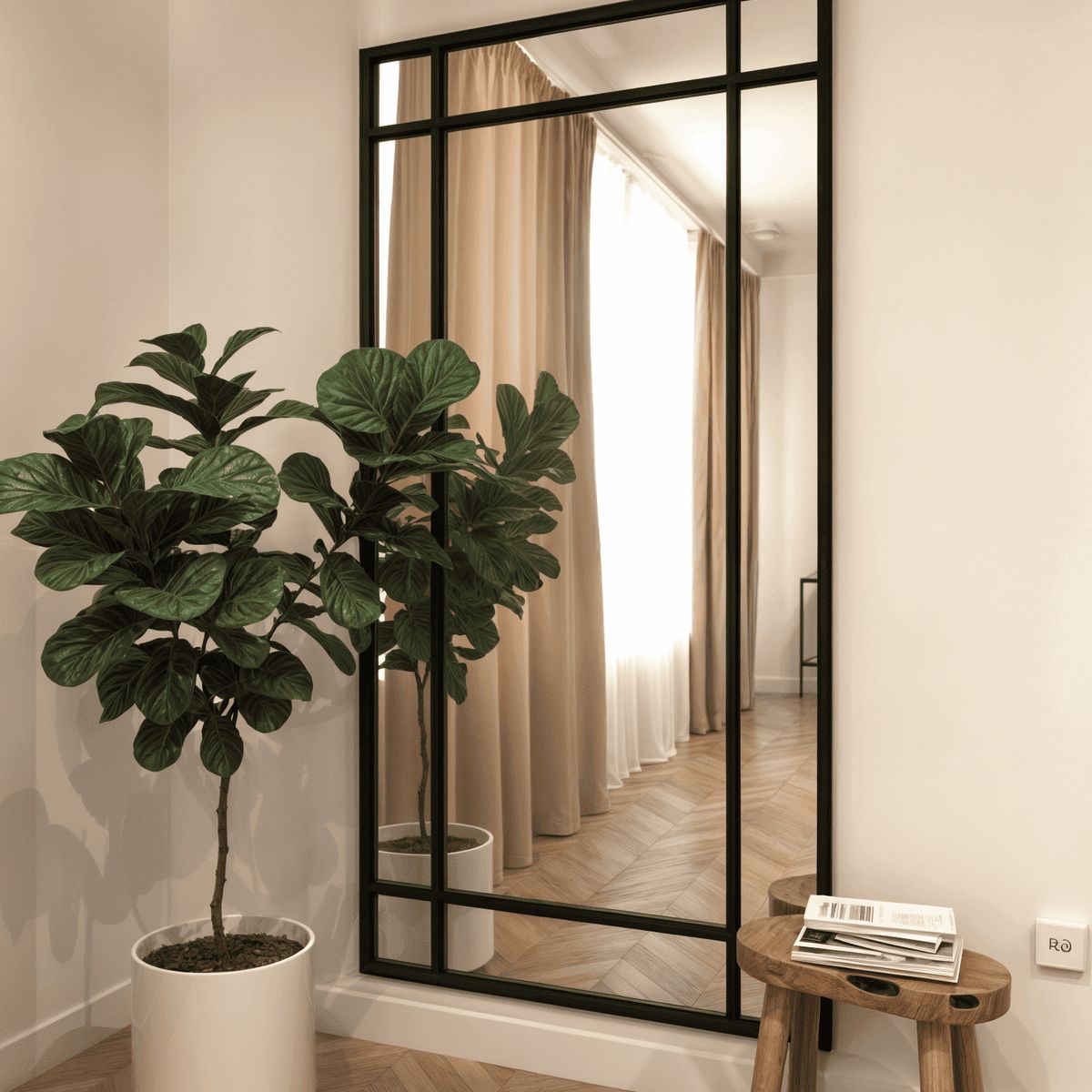 GENERICO - Espejo Rectangular en Fierro Negro 200x100m