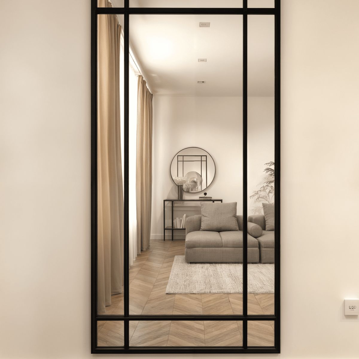 GENERICO - Espejo Rectangular en Fierro Negro 200x100m