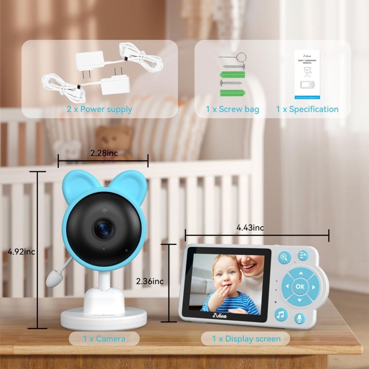 IMPORTADO MC - VIDEO MONITOR PARA BEBES HD CON DETECTOR DE LLANTO Y PROTECTOR SILICONA