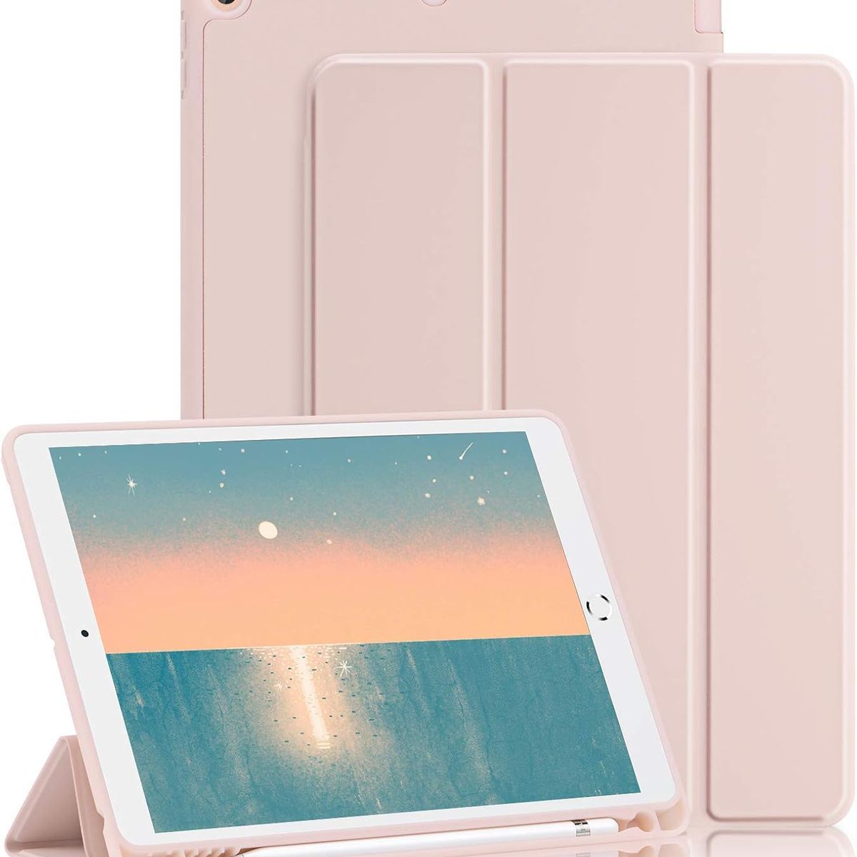 FUNDAANTIGOLPES - Funda con Porta Lapiz para IPAD 10,2 Rosado