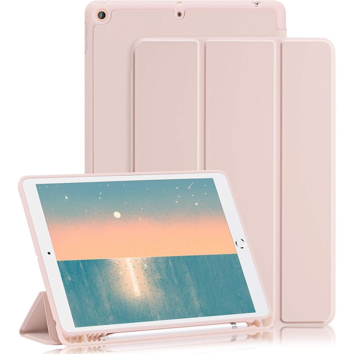 FUNDAANTIGOLPES - Funda con Porta Lapiz para IPAD 10,2 Rosado