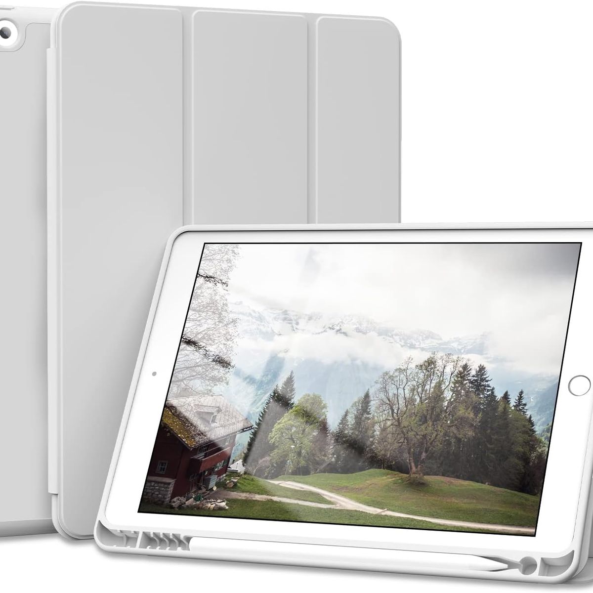 FUNDAANTIGOLPES - Funda con Porta Lapiz para IPAD 10,2 Gris