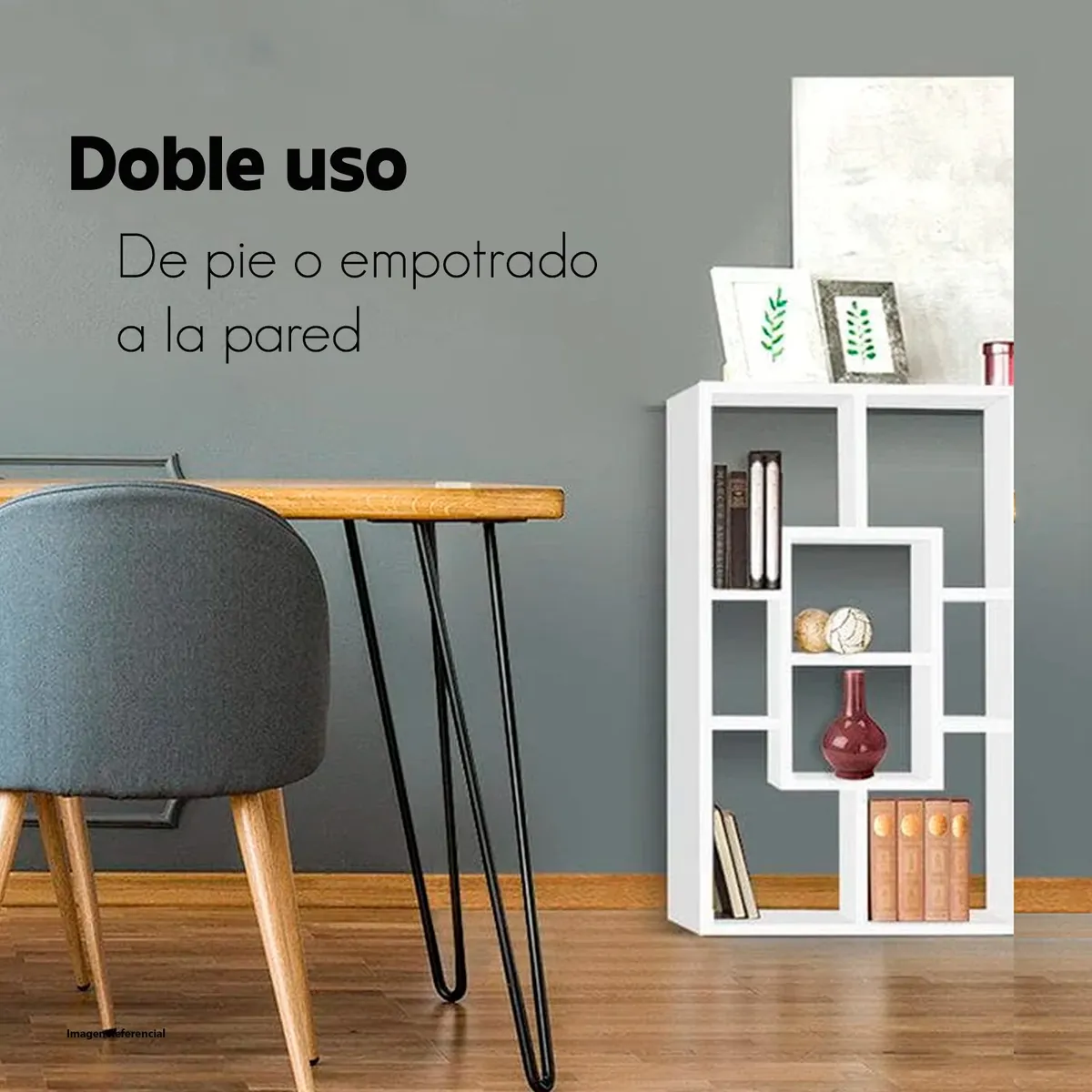 GENERICO - Repisa Flotante Melamina 4 Divisiones 90x60x20cm Blanco