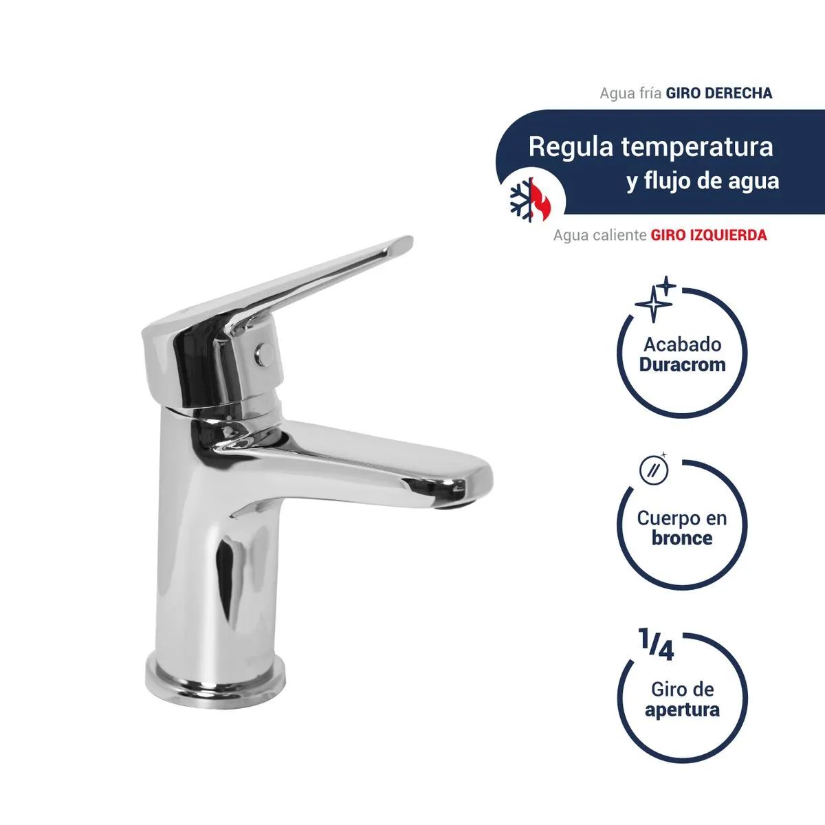 VAINSA - Mescladora Monocomando para Baño Bronce Cromado Vainsa