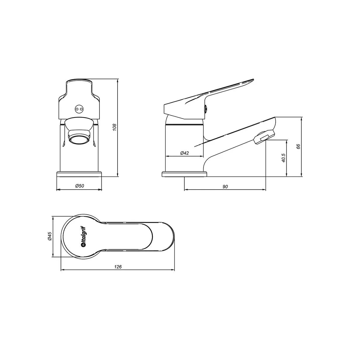 ITALGRIF - Mescladora Monocomando para Baño Bronce Cromado Negro Mate