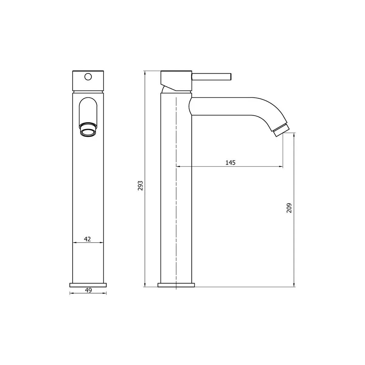 VAINSA - Monocomando para Baño Modelo Bali Bronce Satinado