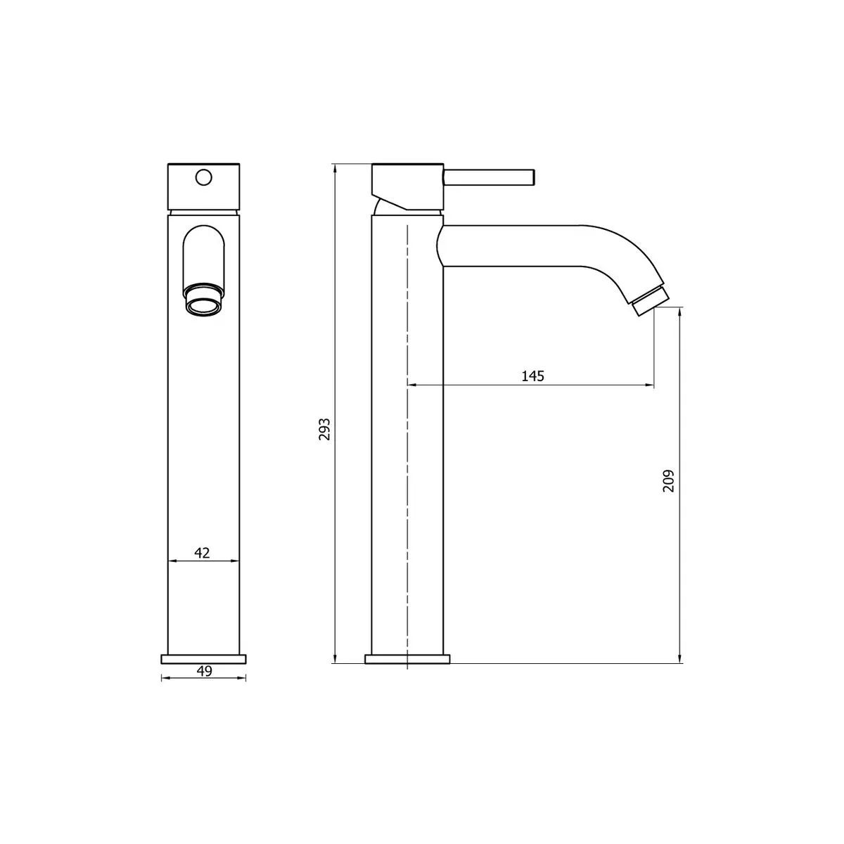 VAINSA - Monocomando para Baño Modelo Bali Bronce Satinado