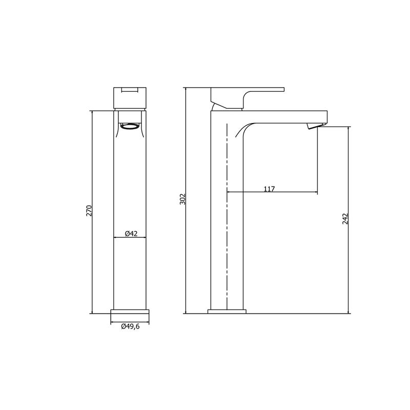 VAINSA - Monocomando para Baño Modelo Maui Bronce Satinado