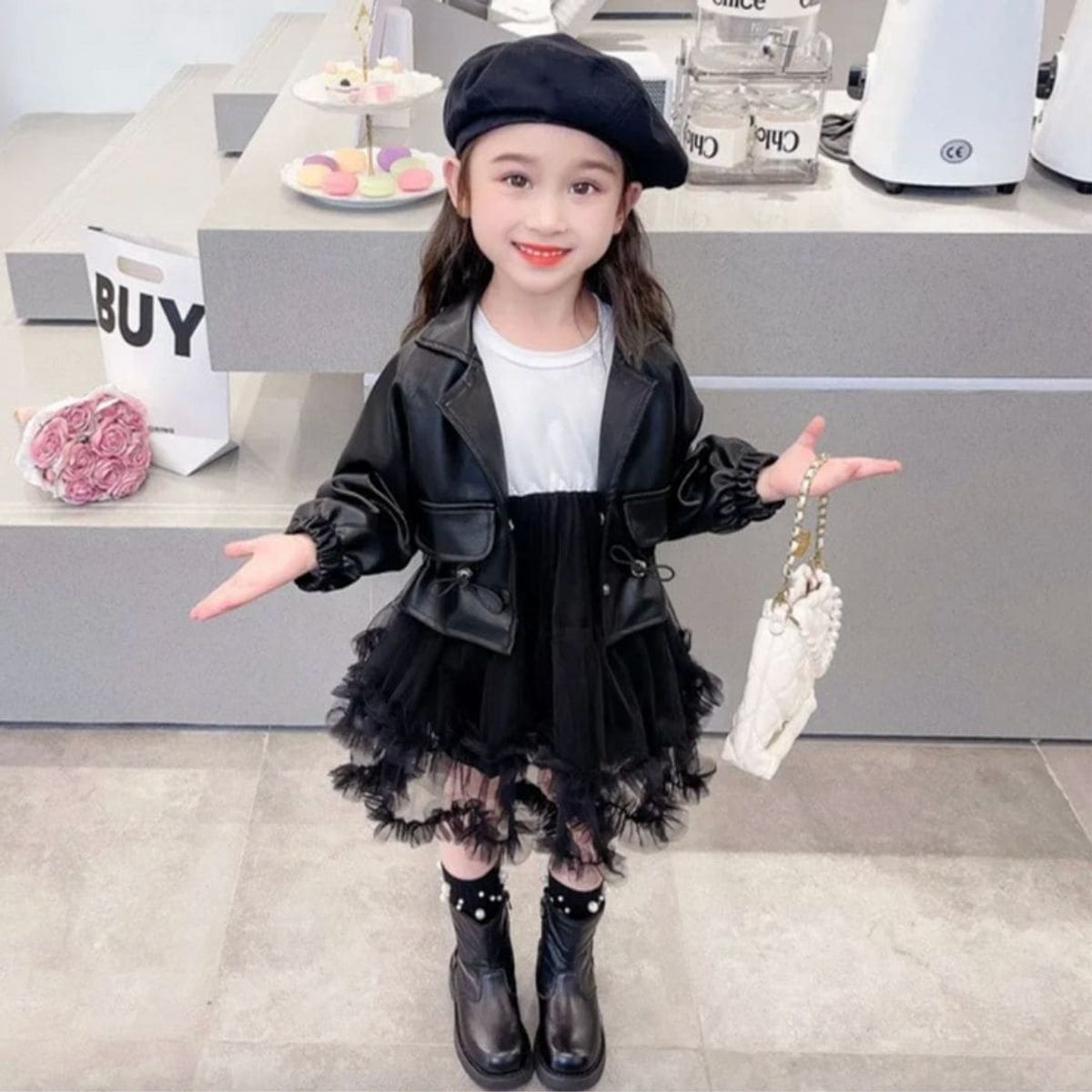 GENERICO - Vestido de Niña Elegante  2 piezas ( vestido + Casaca)