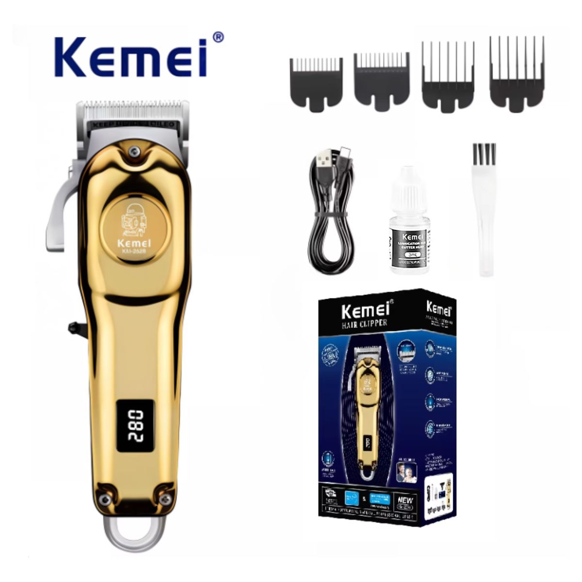 KEMEI - Máquina Cortadora de Cabello Profesional - KEMEI 2628